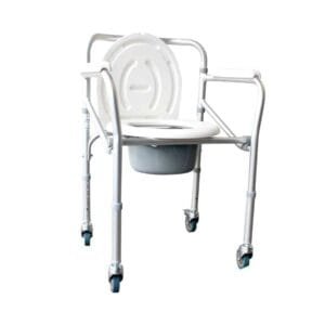 Silla Sanitaria en Aluminio con Rodachines