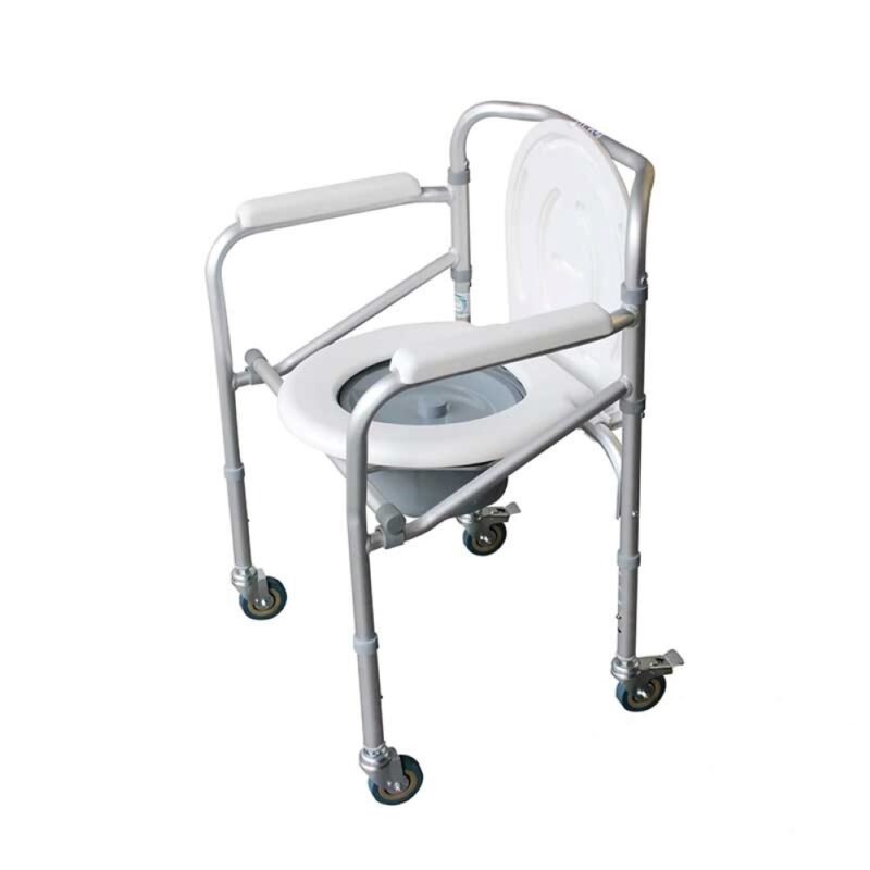Silla Sanitaria en Aluminio con Rodachines