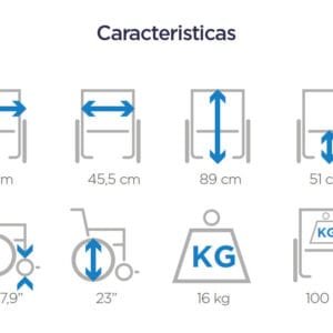 CARACTERISTICAS Silla De Ruedas En Aluminio B.P Removibles
