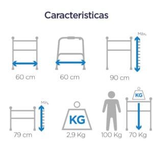 Caminador Rollator 4 Ruedas Con Canastilla y Calapies