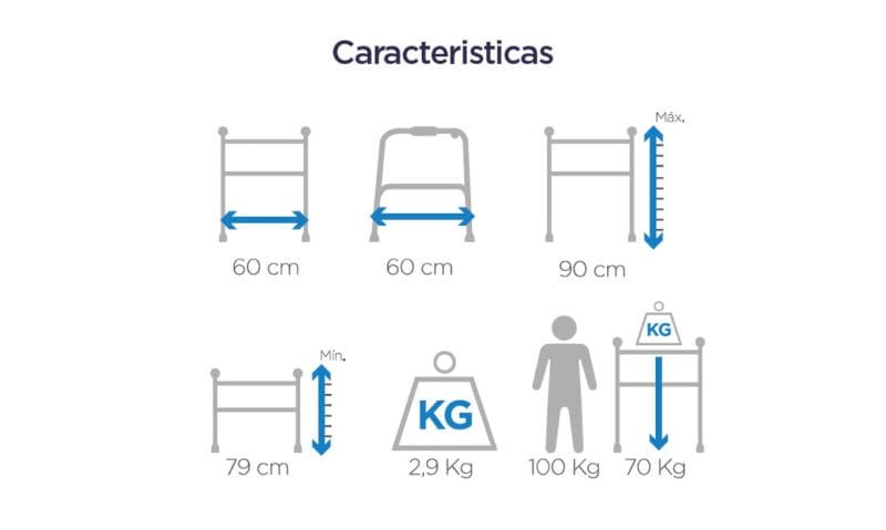 Caminador Rollator 4 Ruedas Con Canastilla y Calapies