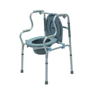 Silla sanitaria con espaldar y pieceros removibles.