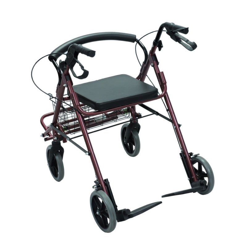 Caminador Rollator 4 Ruedas Con Canastilla y Calapies